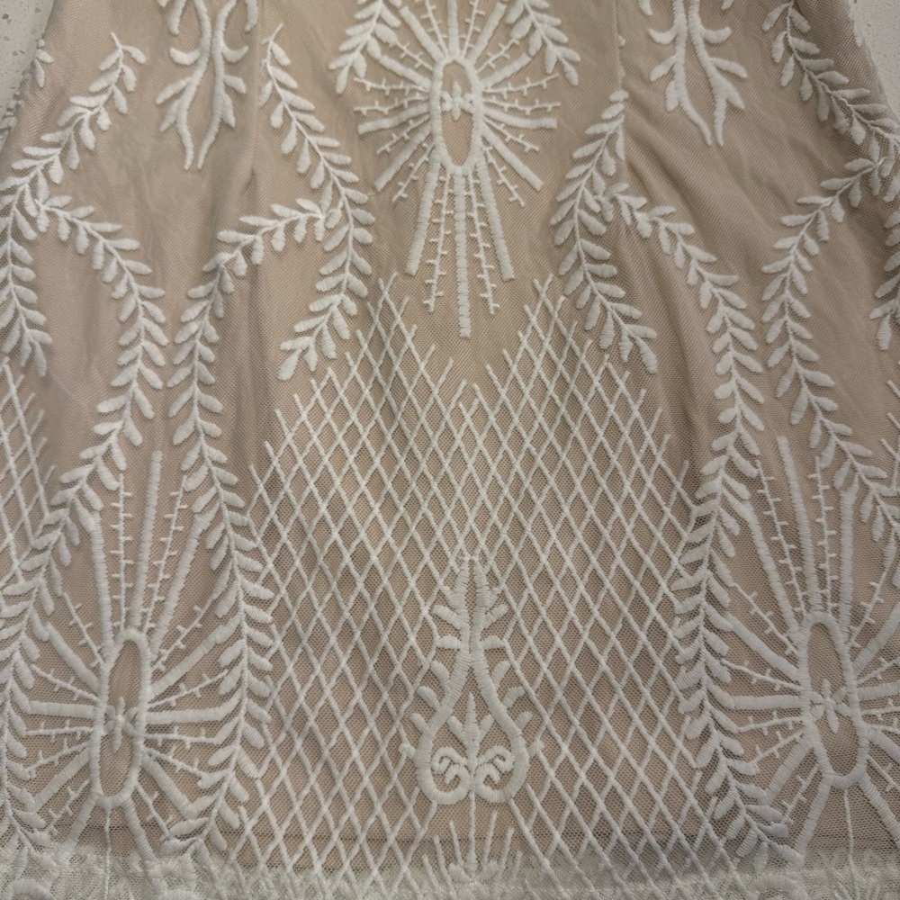 Lulus Elegant Moves Strapless Embroidered Mesh Mini Dress NWT Large - Picture 14 of 15